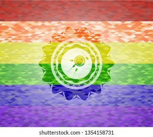 fertilization icon inside lgbt colors emblem 