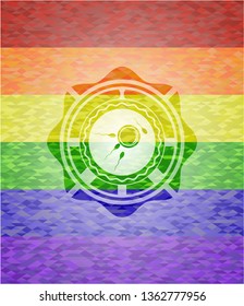 fertilization icon inside lgbt colors emblem 