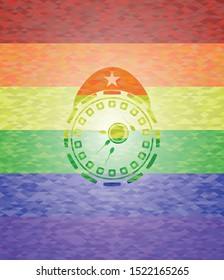 fertilization icon inside lgbt colors emblem 