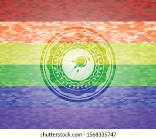 fertilization icon inside lgbt colors emblem 
