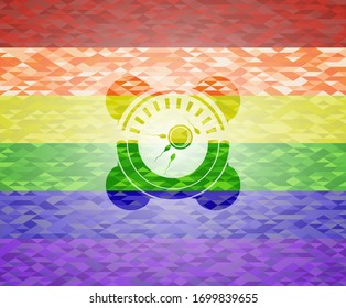 fertilization icon inside lgbt colors emblem 