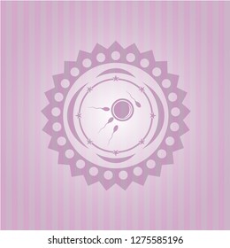 fertilization icon inside pink icon or emblem