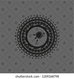 fertilization icon inside realistic black emblem