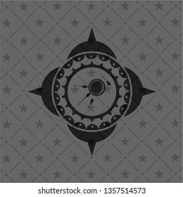 fertilization icon inside realistic dark emblem