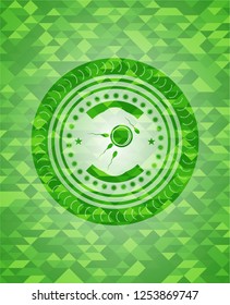 fertilization icon inside realistic green mosaic emblem