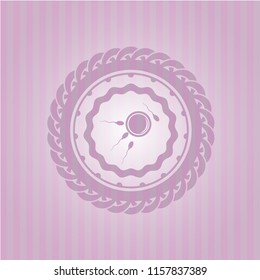 fertilization icon inside realistic pink emblem