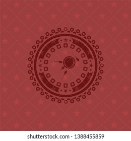 fertilization icon inside realistic red emblem