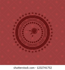 fertilization icon inside red emblem. Retro