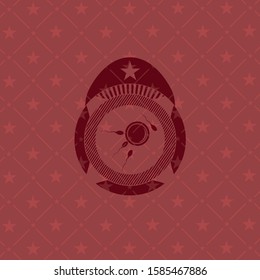 fertilization icon inside red emblem. Vintage.