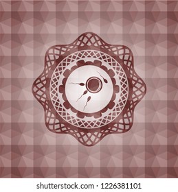 fertilization icon inside red geometric badge. Seamless.
