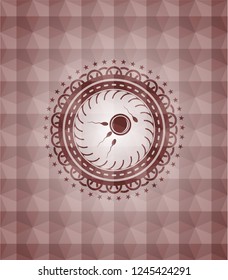 fertilization icon inside red seamless geometric badge.