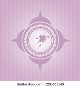 fertilization icon inside retro style pink emblem