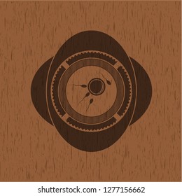 fertilization icon inside retro style wooden emblem