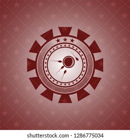 fertilization icon inside retro style red emblem