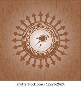 fertilization icon inside retro wooden emblem