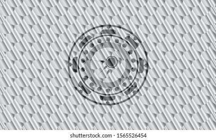 fertilization icon inside silver color badge. Scales pattern. Vector Illustration. Detailed.