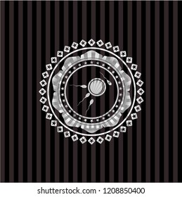 fertilization icon inside silvery badge or emblem