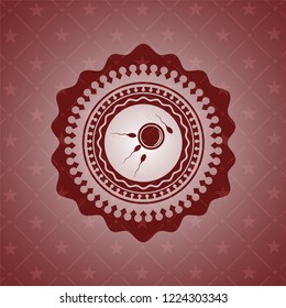 fertilization icon inside vintage red emblem