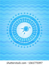 fertilization icon inside water wave concept style emblem.