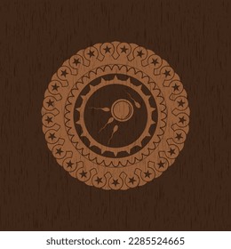 fertilization icon inside wooden emblem. Vintage. 