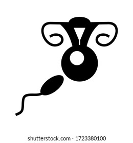 Icono de fertilización o logotipo símbolo de signo aislado ilustración vectorial - iconos vectoriales de estilo negro de alta calidad
