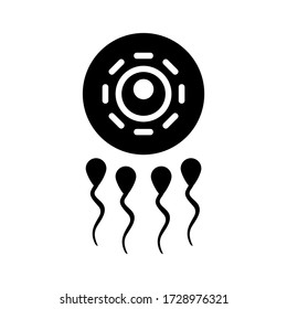icono de fertilización o logotipo símbolo de signo aislado ilustración vectorial - iconos vectoriales de estilo negro de alta calidad
