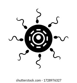 icono de fertilización o logotipo símbolo de signo aislado ilustración vectorial - iconos vectoriales de estilo negro de alta calidad
