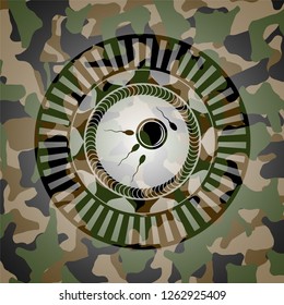 fertilization icon on camouflage texture
