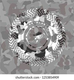 fertilization icon on grey camouflage texture