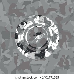 fertilization icon on grey camouflage pattern