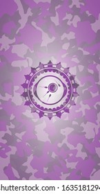 fertilization icon on pink camo texture