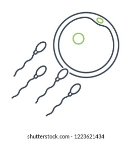 Fertilization icon. Reproduction process icon. Insemination symbol.