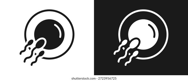 Icono De Fertilización Fijado Glifo En Fondo Blanco Y Negro
