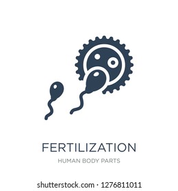 fertilization icon vector on white background, fertilization trendy filled icons from Human body parts collection, fertilization vector illustration