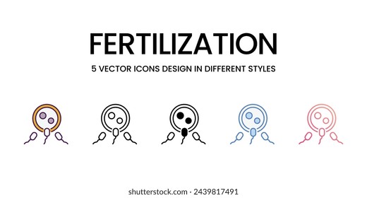 Fertilization icons set in different style vector stock illustration