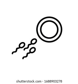 icono de línea de fertilización, ilustración vectorial