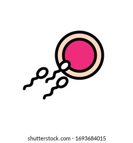 icono de línea de fertilización, ilustración vectorial 