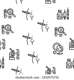 Fertilization Treat Vector Seamless Pattern Thin Line Illustration