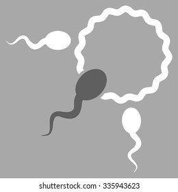 Fertilization vector icon. Style is bicolor flat symbol, dark gray and white colors, rounded angles, silver background.