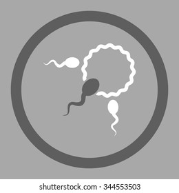 Fertilization vector icon. Style is bicolor flat rounded symbol, dark gray and white colors, rounded angles, silver background.
