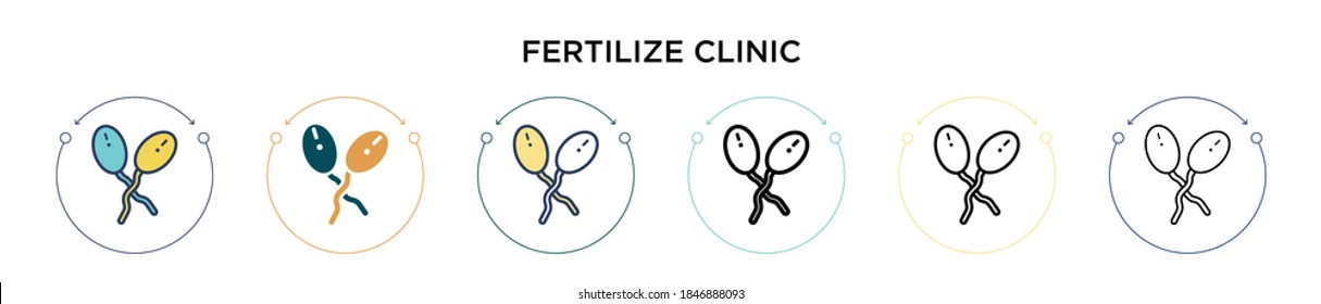 Fertilize clinic icon in filled, thin line, outline and stroke style. Vector illustration of two colored and black fertilize clinic vector icons designs can be used for mobile, ui, web