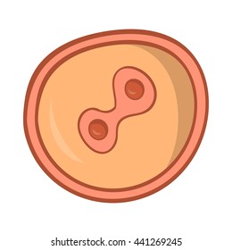 Fertilized egg icon in cartoon style isolated on white background. Pregnancy symbol