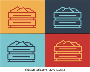 Fertilized Soil Garden Logo Template, Simple Flat Icon of soil,gardening,garden