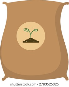 Fertilizer Bag Flat Illustration. Clean Icon Design Element Isolated on White Background