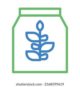 Fertilizer bag icon. Concept of agriculture, gardening, and plant growth.