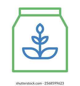 Fertilizer bag icon. Concept of agriculture, gardening, and plant growth.