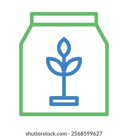 Fertilizer bag icon. Concept of agriculture, gardening, and plant growth.