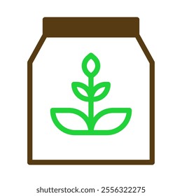 Fertilizer bag icon. Concept of gardening, farming, and agriculture.