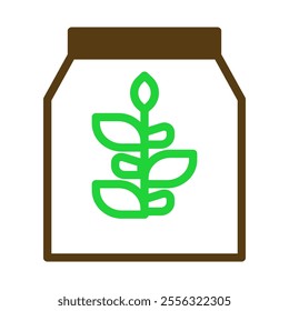 Fertilizer bag icon. Concept of gardening, farming, and agriculture.