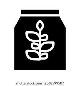 Fertilizer bag icon. Concept of gardening, farming, and agriculture.